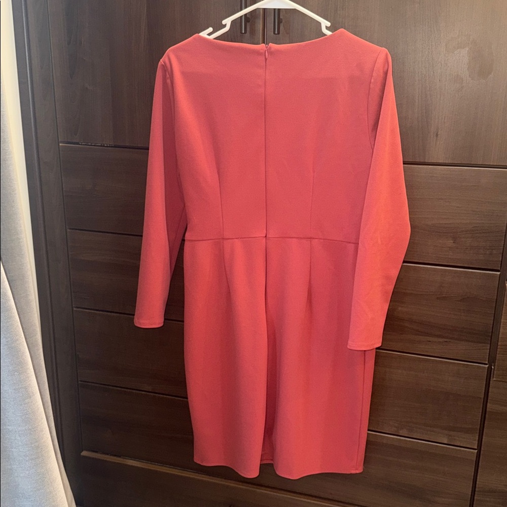 FLAWED Donna Morgan Long Sleeve Dress in Dusty Rose - Picture 10 of 10